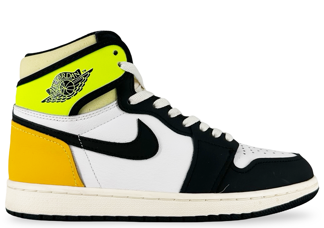 Jordan 1 Retro High White Black Volt University Gold