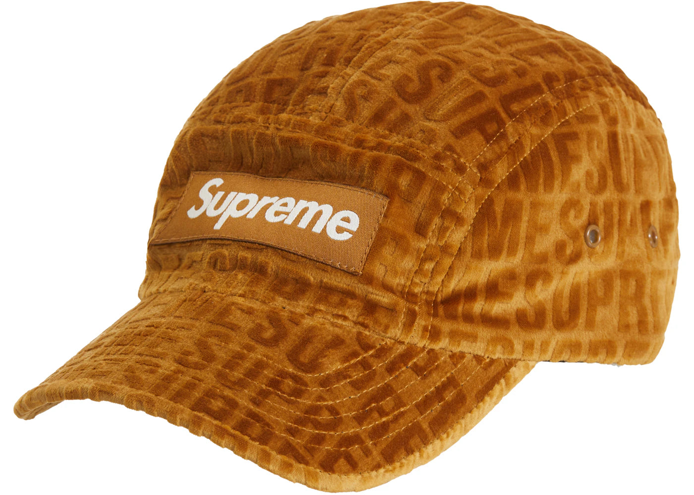 Supreme Velvet Pattern Camp Cap Brown