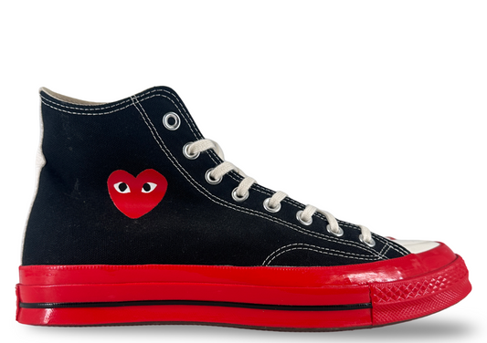 Converse Chuck Taylor All Star 70 Hi Comme des Garcons PLAY Black Red Midsole