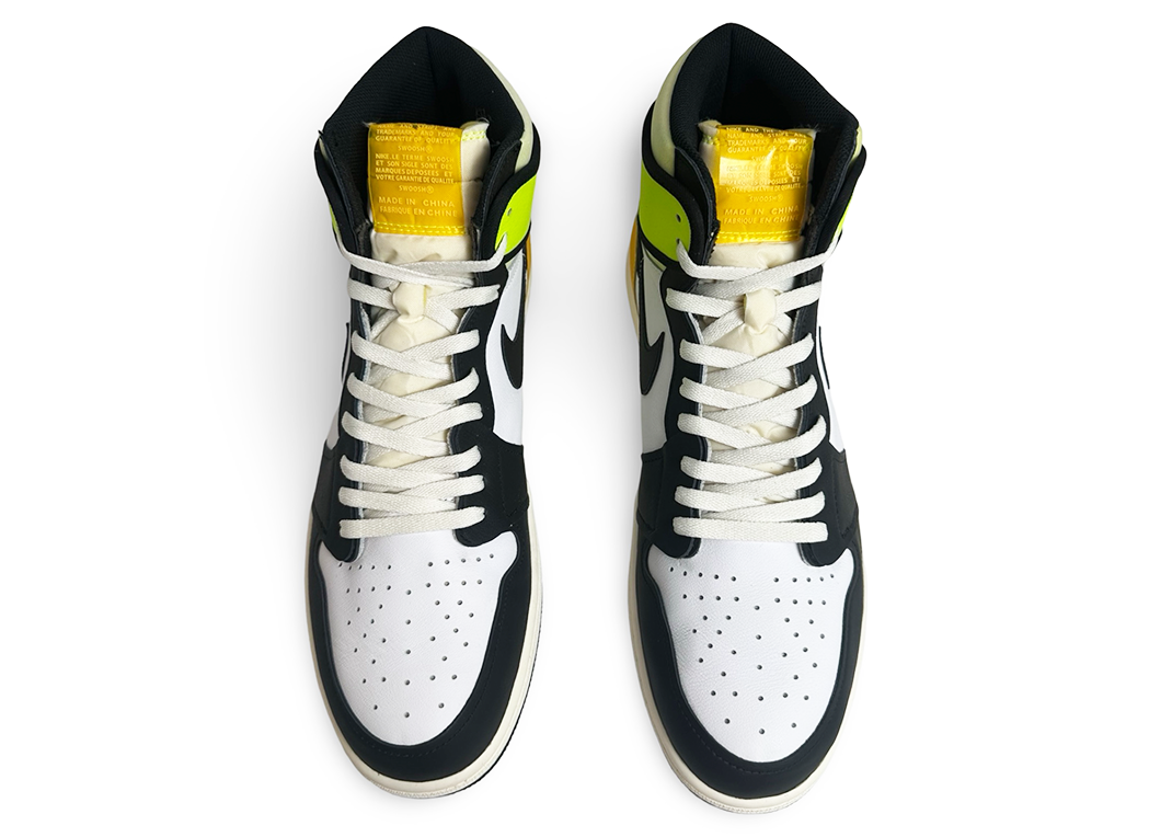 Jordan 1 Retro High White Black Volt University Gold