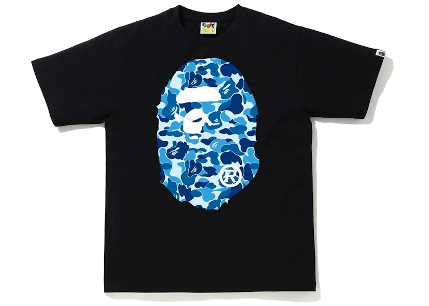 BAPE ABC Camo Big Ape Head Tee Black/Blue
