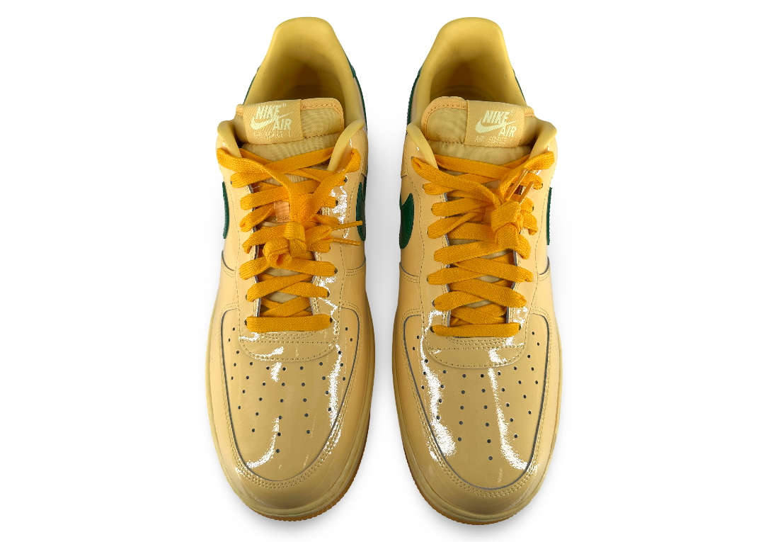 Nike Air Force 1 Low Patent Leather Topaz Gold Pine Green