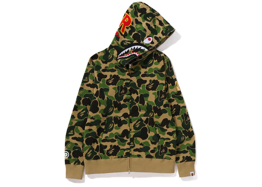 BAPE ABC Camo Shark PONR Full Zip Hoodie Green