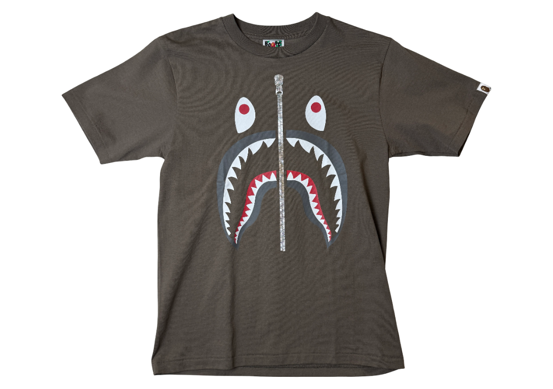 BAPE Shark Zip Tee Brown