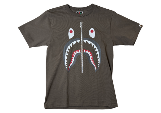 BAPE Shark Zip Tee Brown