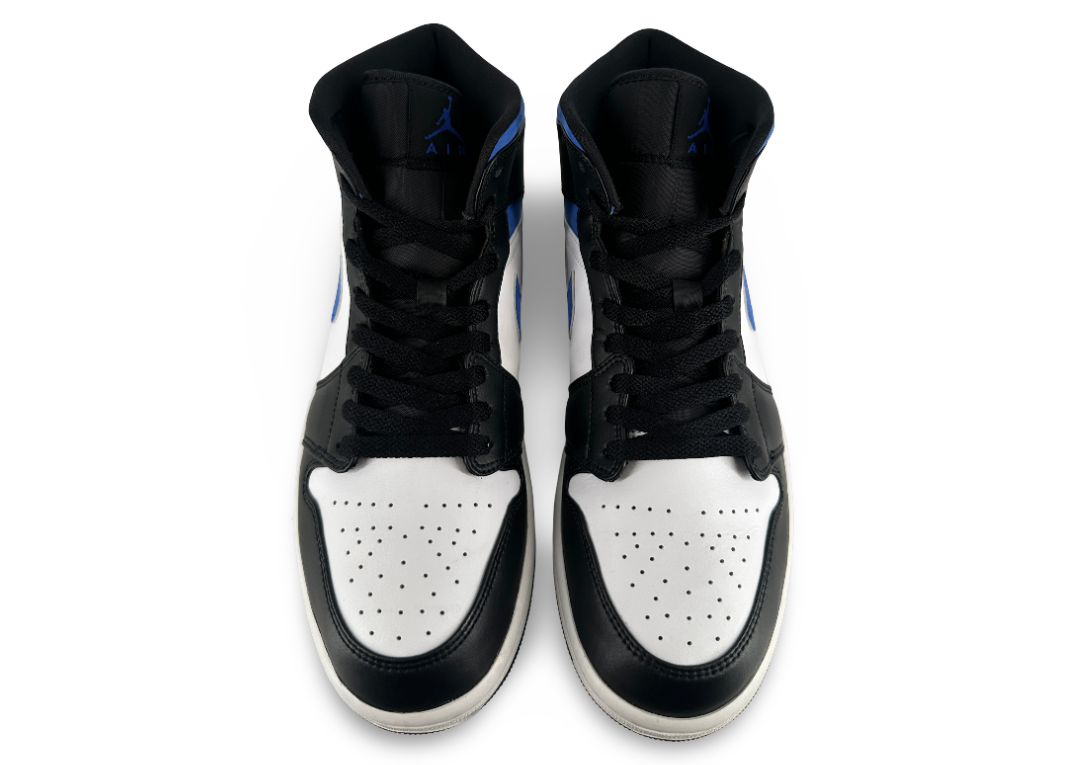 Jordan 1 Mid White Black Racer Blue