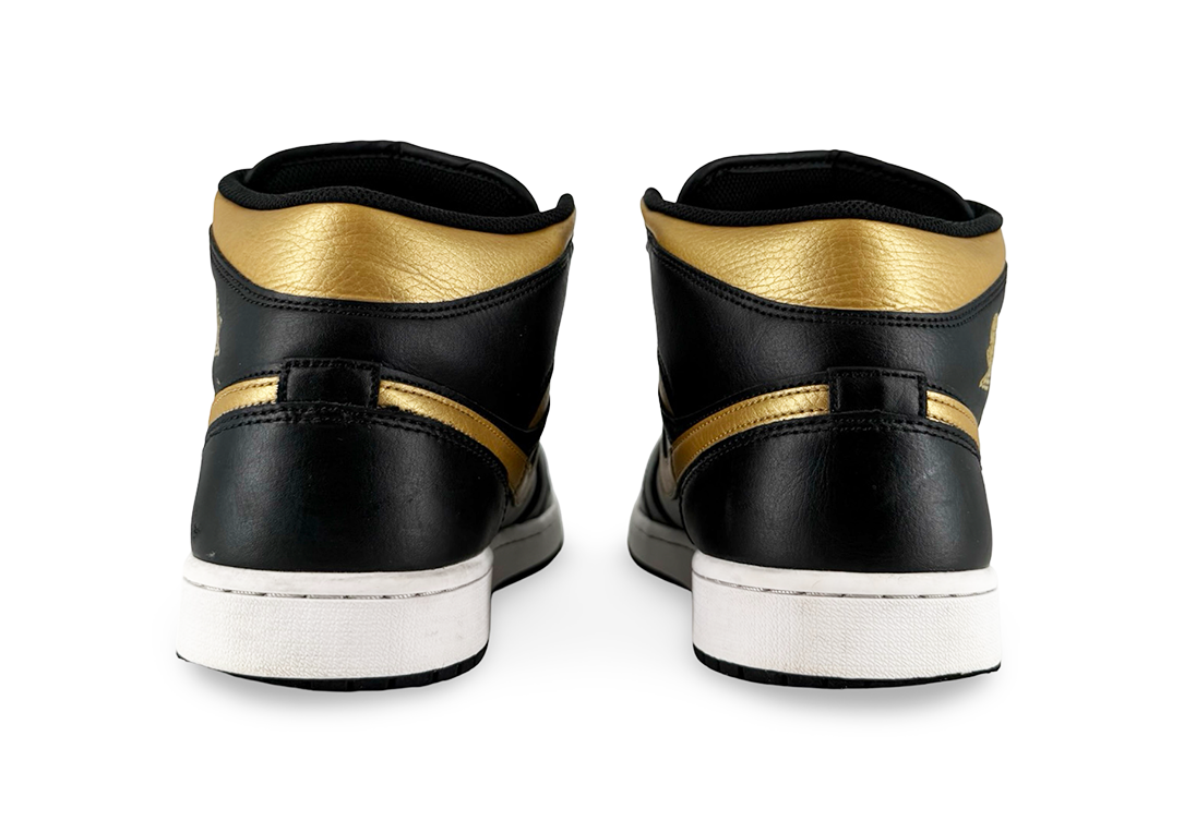 Jordan 1 Mid Black Metallic Gold