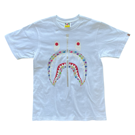 BAPE Sta Pattern Shark Tee White