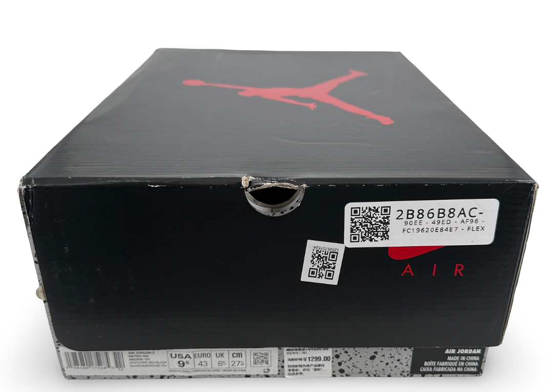 Jordan 5 Retro Fire Red Black Tongue (2025)