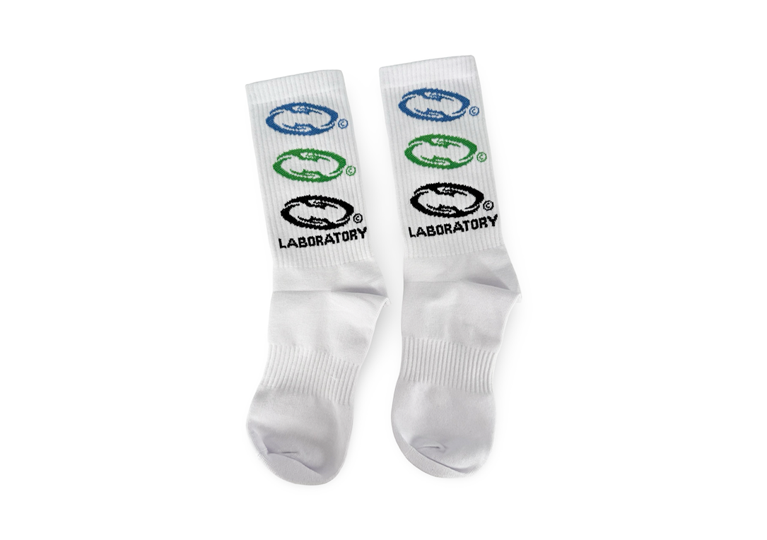 Laboratory Spin Logo Socks White