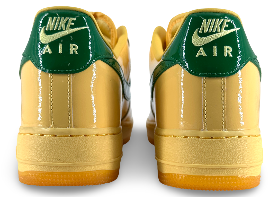 Nike Air Force 1 Low Patent Leather Topaz Gold Pine Green