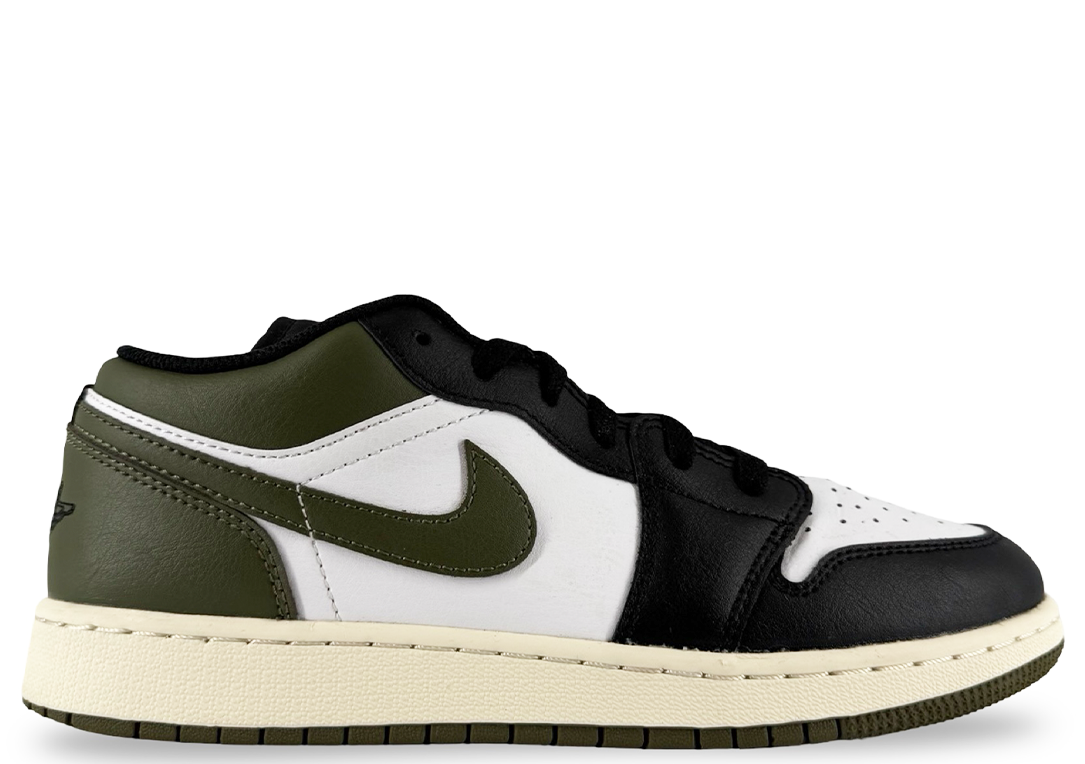 Jordan 1 Low Black Toe Medium Olive (GS)