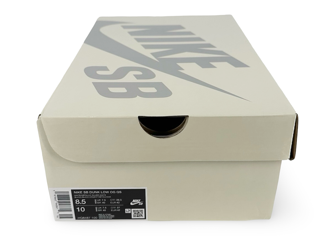 Nike SB Dunk Low Supreme 94 White Metallic Silver