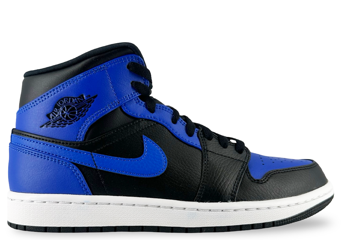 Jordan 1 Mid Hyper Royal Tumbled Leather