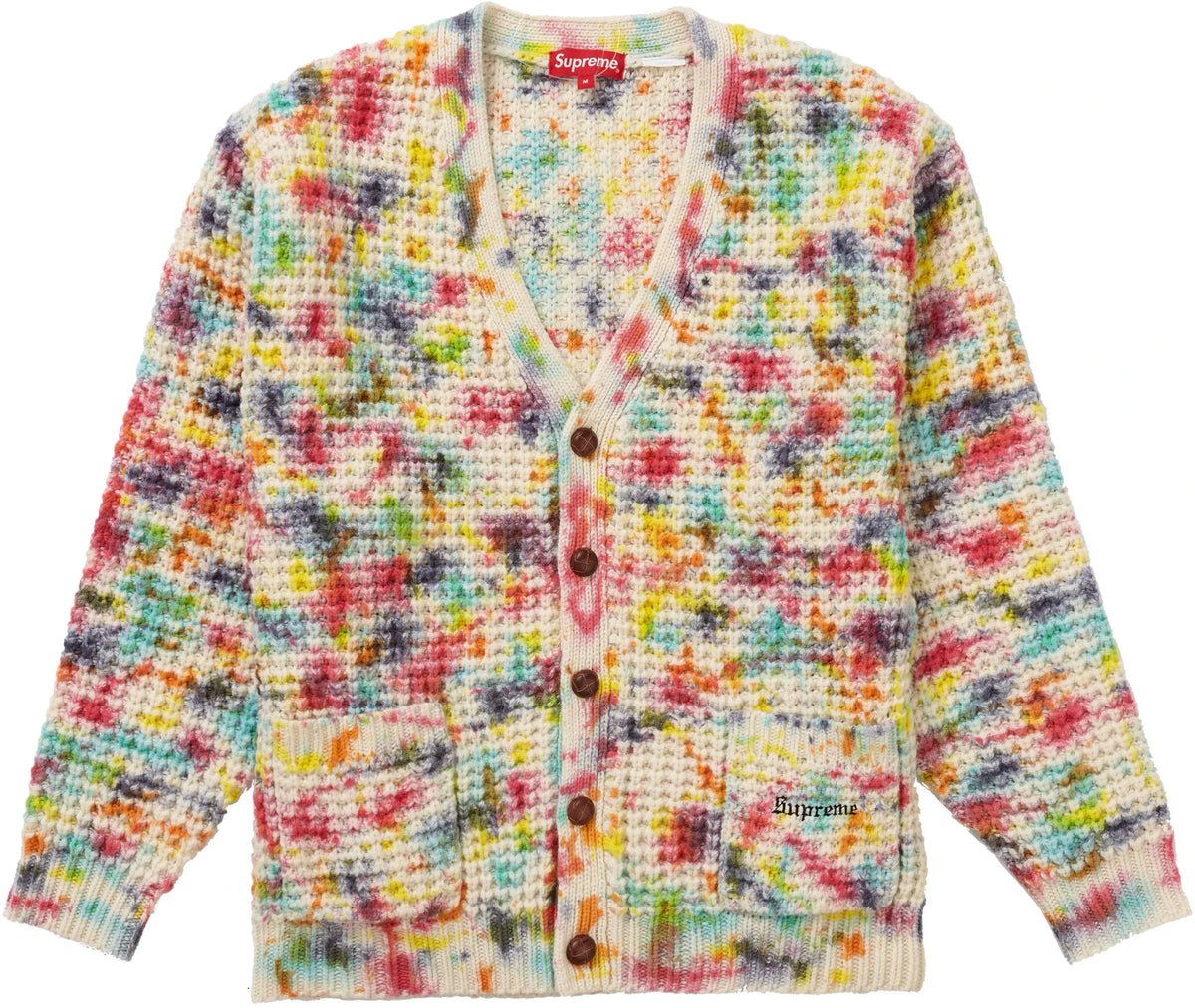 Supreme Waffle Knit Cardigan Tie Dye