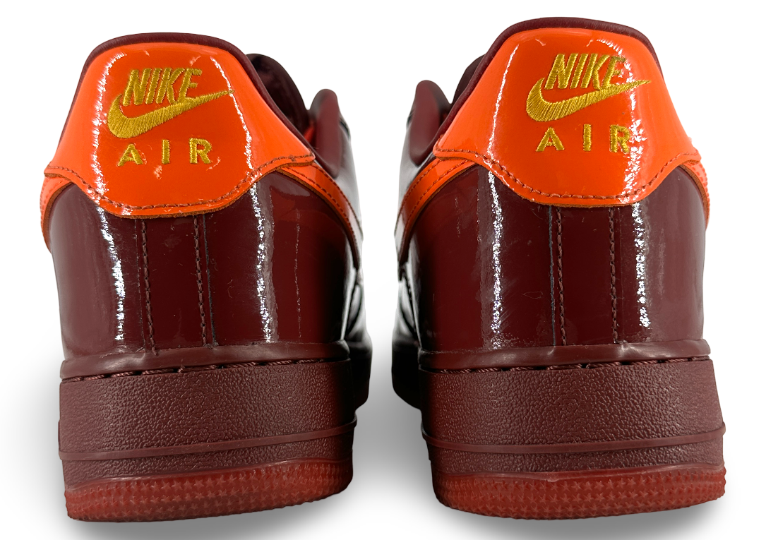 Nike Air Force 1 Low Patent Leather Dark Team Red Safety Orange