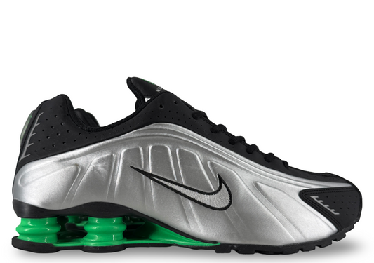Nike Shox R4 Metallic Silver Green Shock