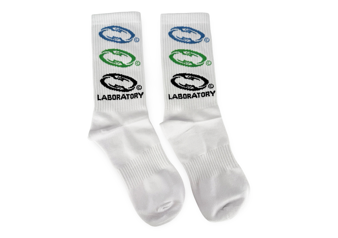 Laboratory Spin Logo Socks White
