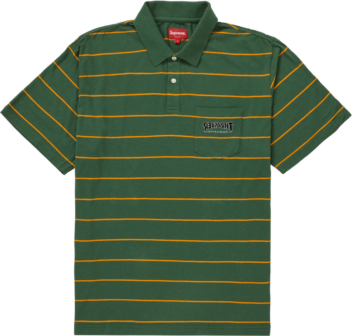 Supreme Thrasher Stripe Polo Green
