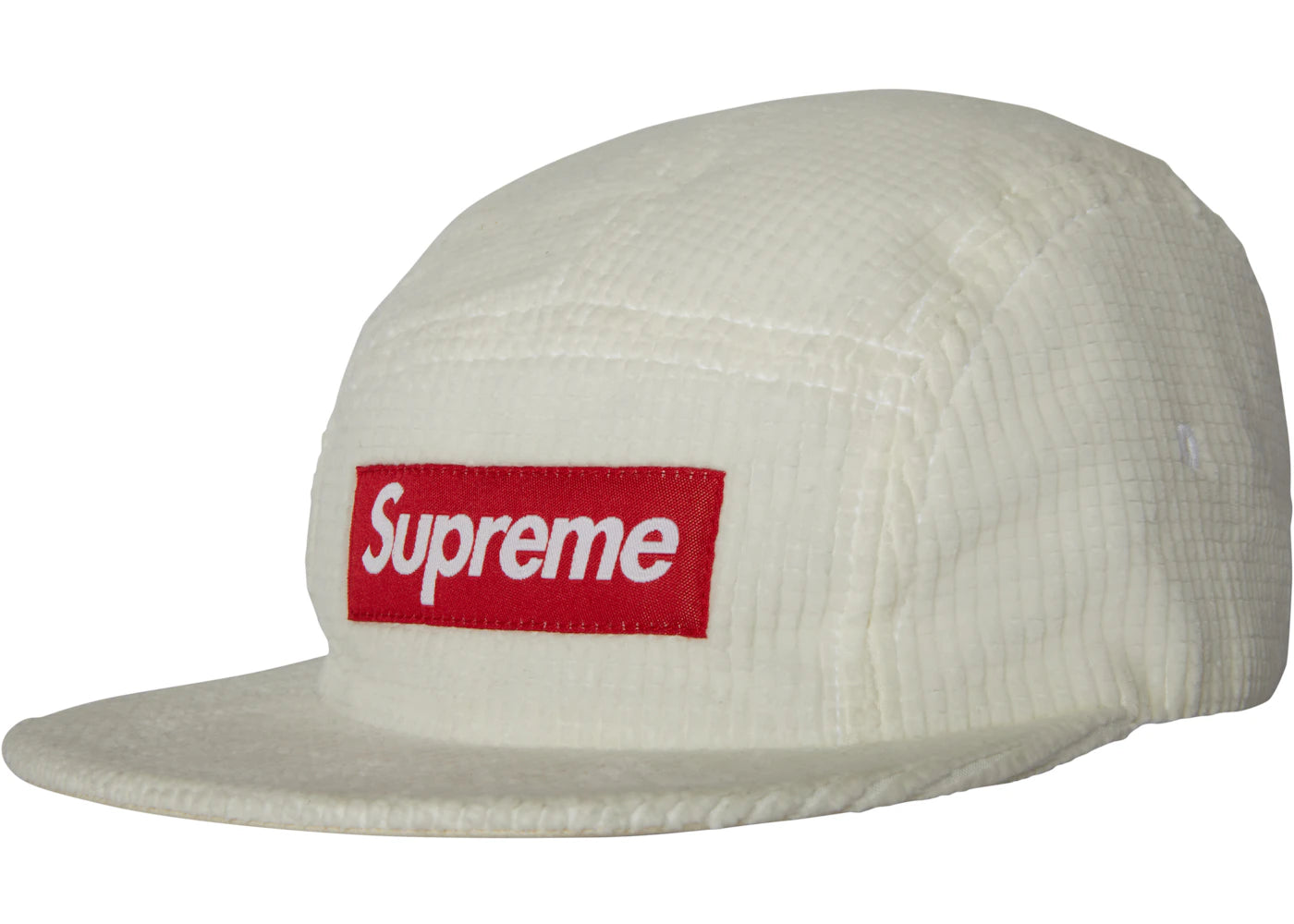 Supreme Waffle Corduroy Camp Cap White