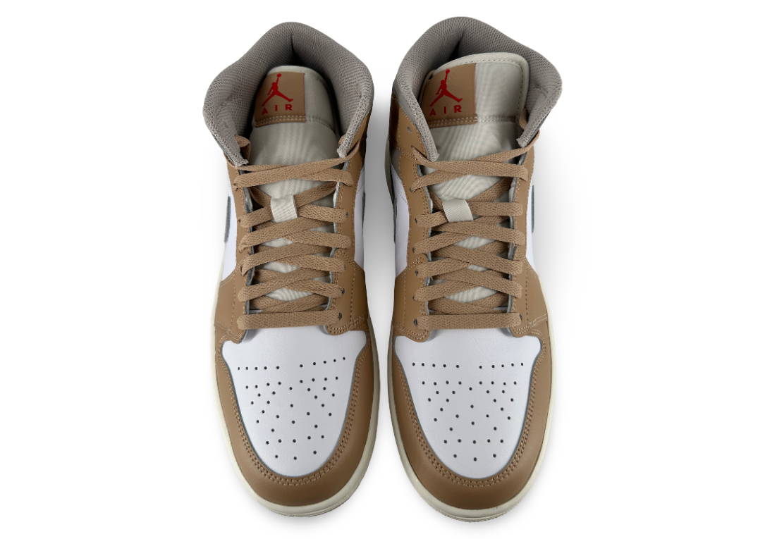 Jordan 1 Mid Rattan White College Grey