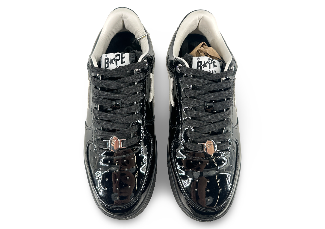 A Bathing Ape Bape Sta #1 Black White Patent Leather