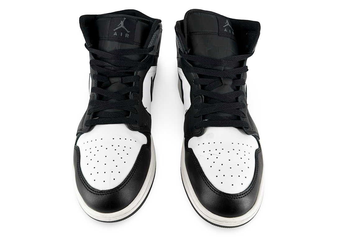 Jordan 1 Mid Black White Iron Grey