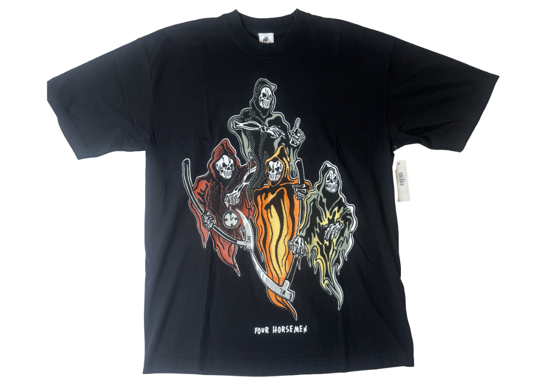 Warren Lotas Four Horseman Skull T-Shirt Black