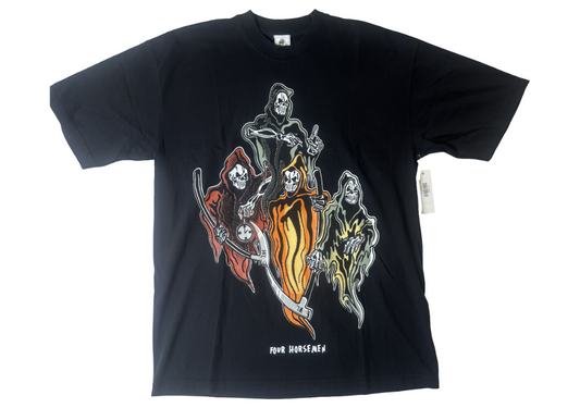 Warren Lotas Four Horseman Skull T-Shirt Black