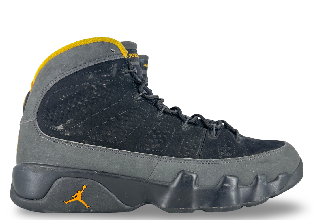 Jordan 9 Retro Dark Charcoal University Gold