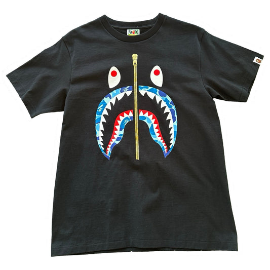 BAPE SHARK ZIP TEE BLK/BLUE CAMO