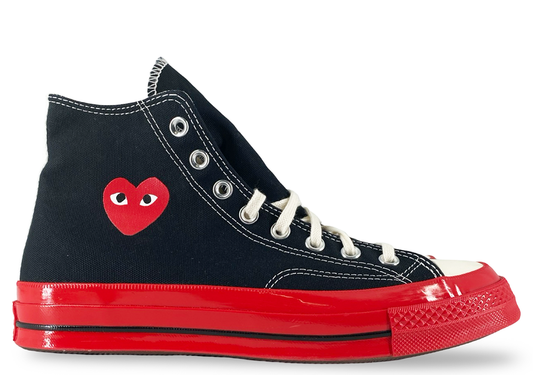 Converse Chuck Taylor All Star 70 Hi Comme des Garcons PLAY Black Red Midsole