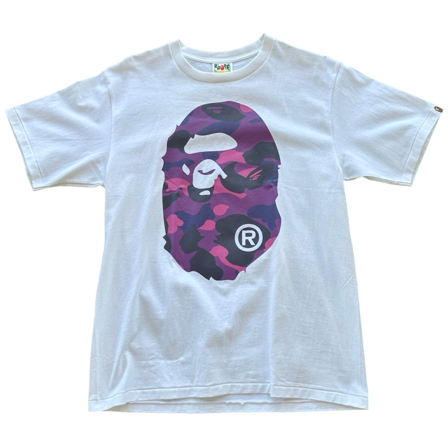 BAPE Color Camo Big Ape Head Tee White/Purple (C)