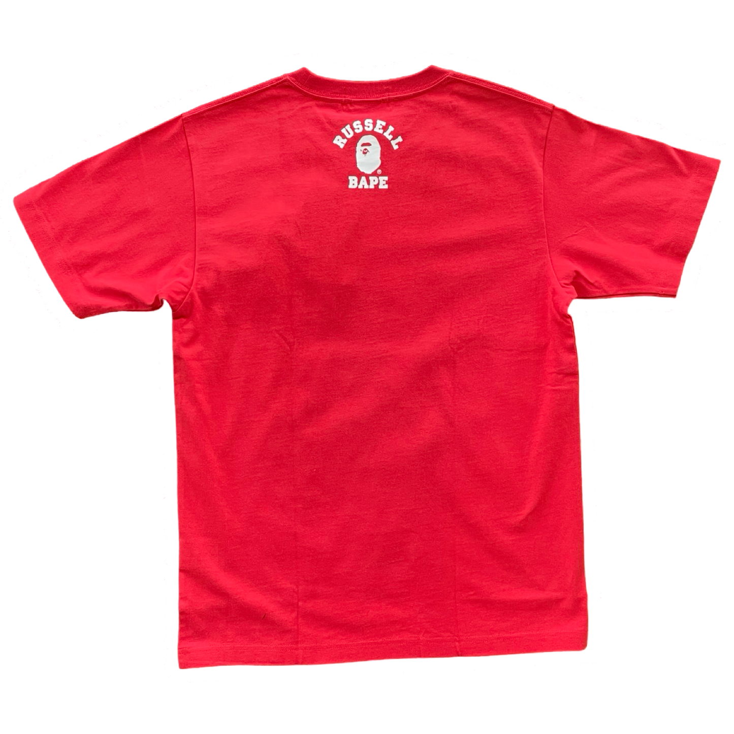 BAPE X RUSSELL COLLEGE TEE RED