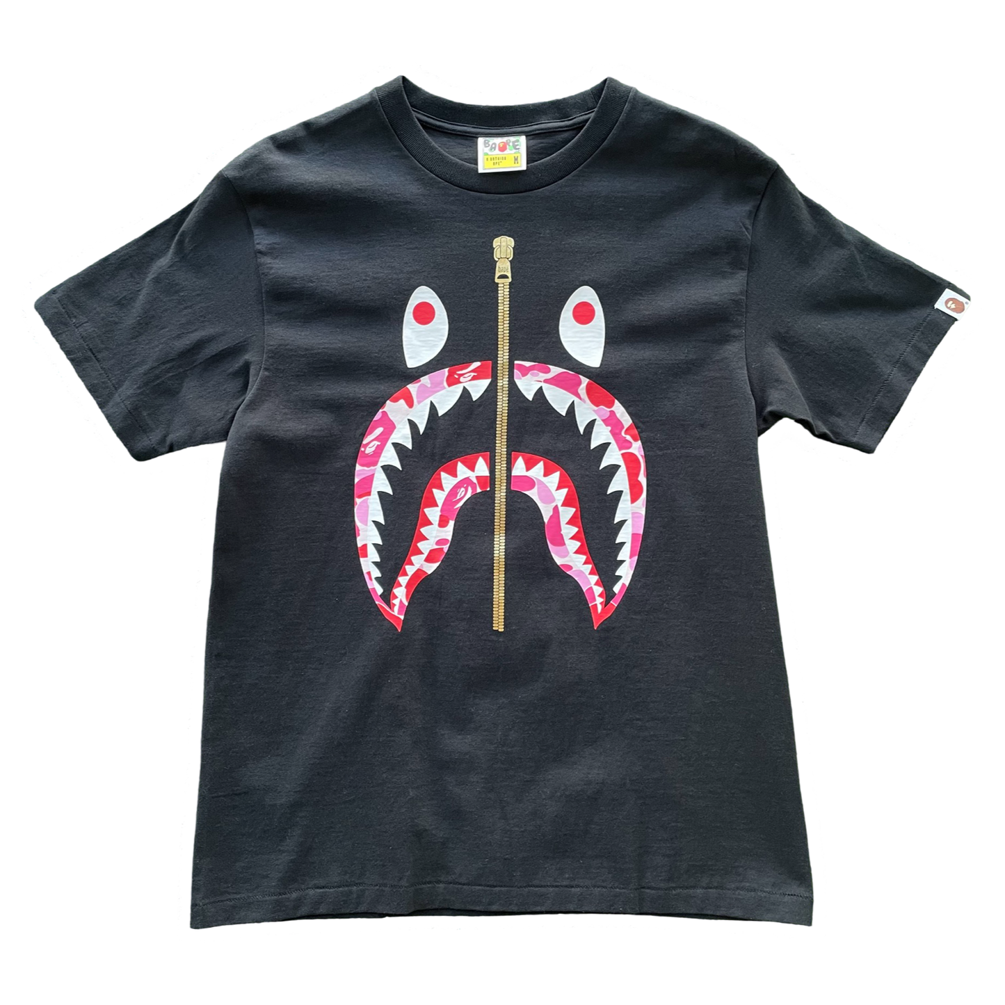 BAPE SHARK ZIP TEE BLACK/PINK