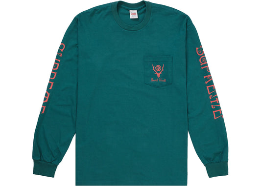 Supreme SOUTH2 WEST8 L/S Pocket Tee Teal