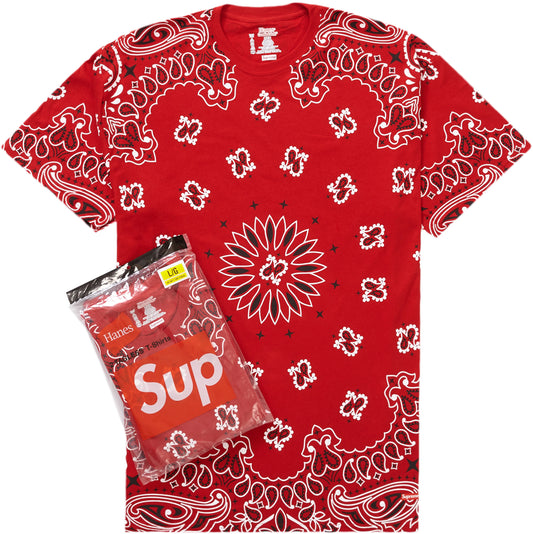 Supreme Hanes Bandana Tagless Tees (2 Pack) Red