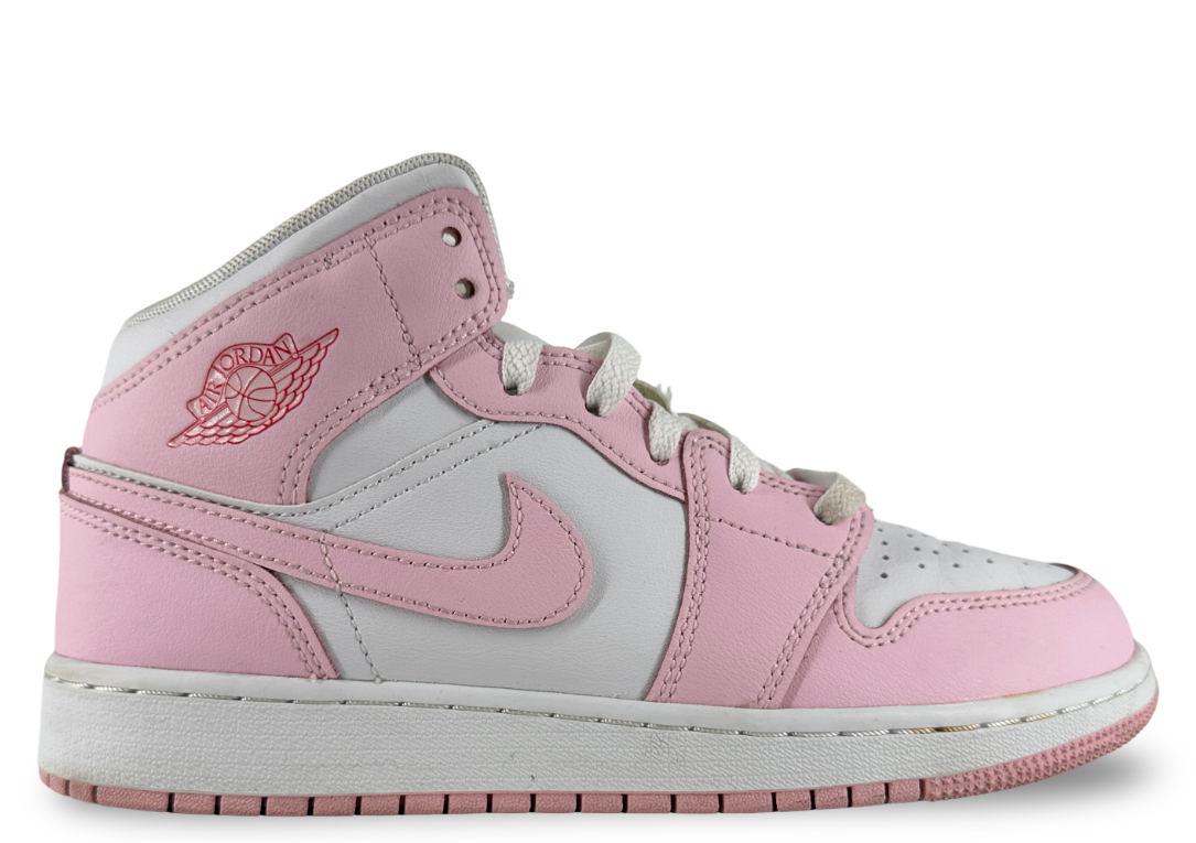 Jordan 1 Mid Pink Foam Fire Red (GS)