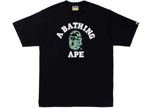 BAPE Text Code Camo College Tee Black