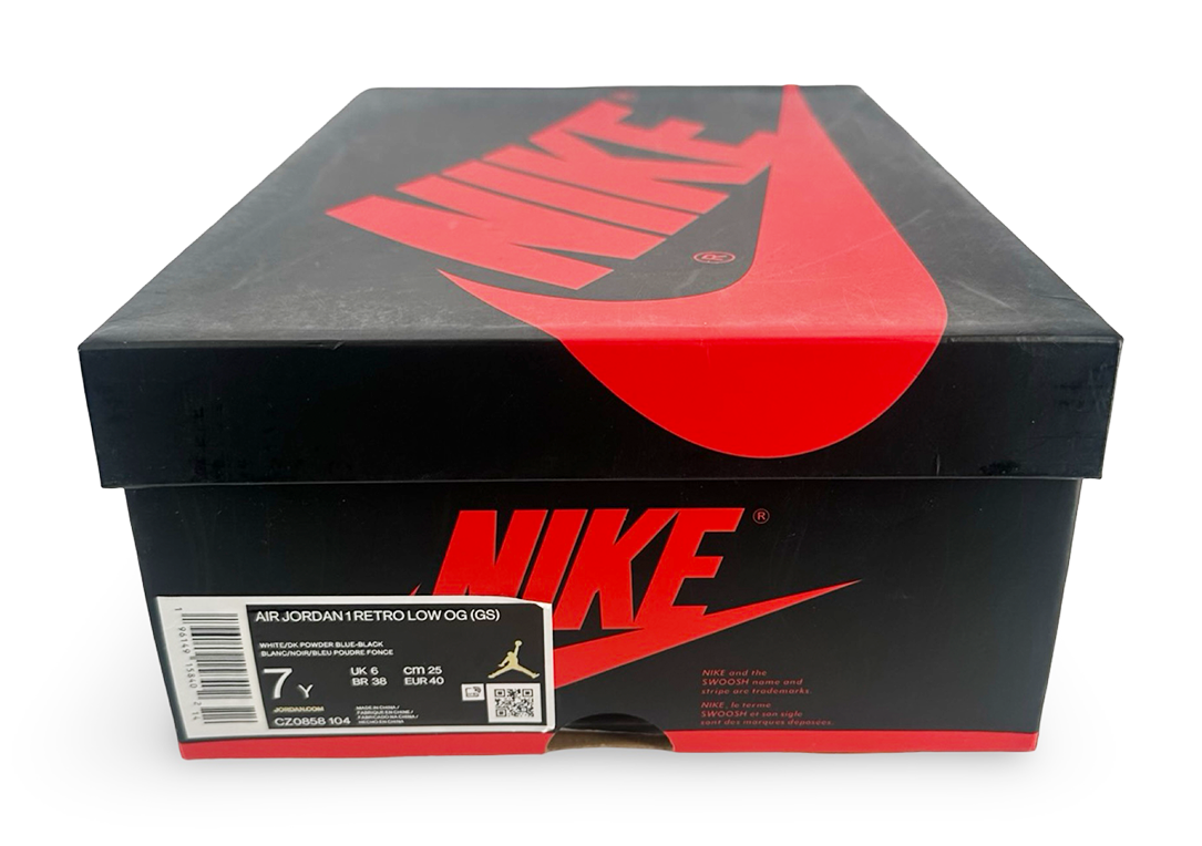 Jordan 1 Retro Low OG Black Dark Powder Blue (GS)