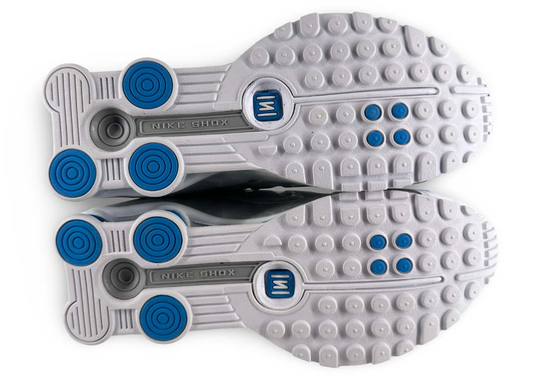 Nike Shox R4 White Blue Hero Silver (Women's)