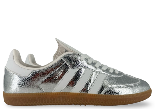 adidas Samba OG Silver Metallic Cracked Leather