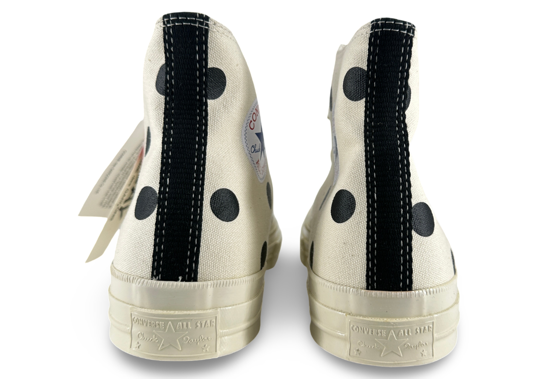 Converse Chuck Taylor All Star 70 Hi Comme des Garcons PLAY Polka Dot White