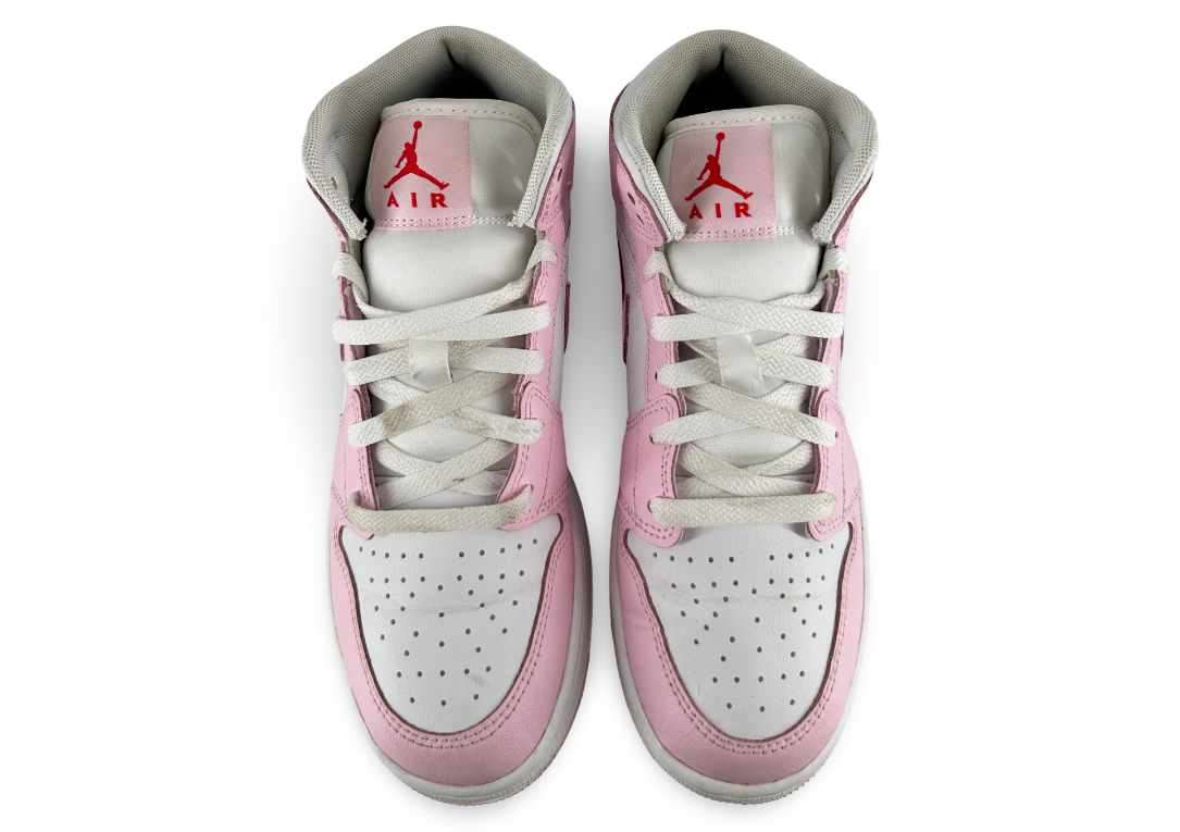 Jordan 1 Mid Pink Foam Fire Red (GS)