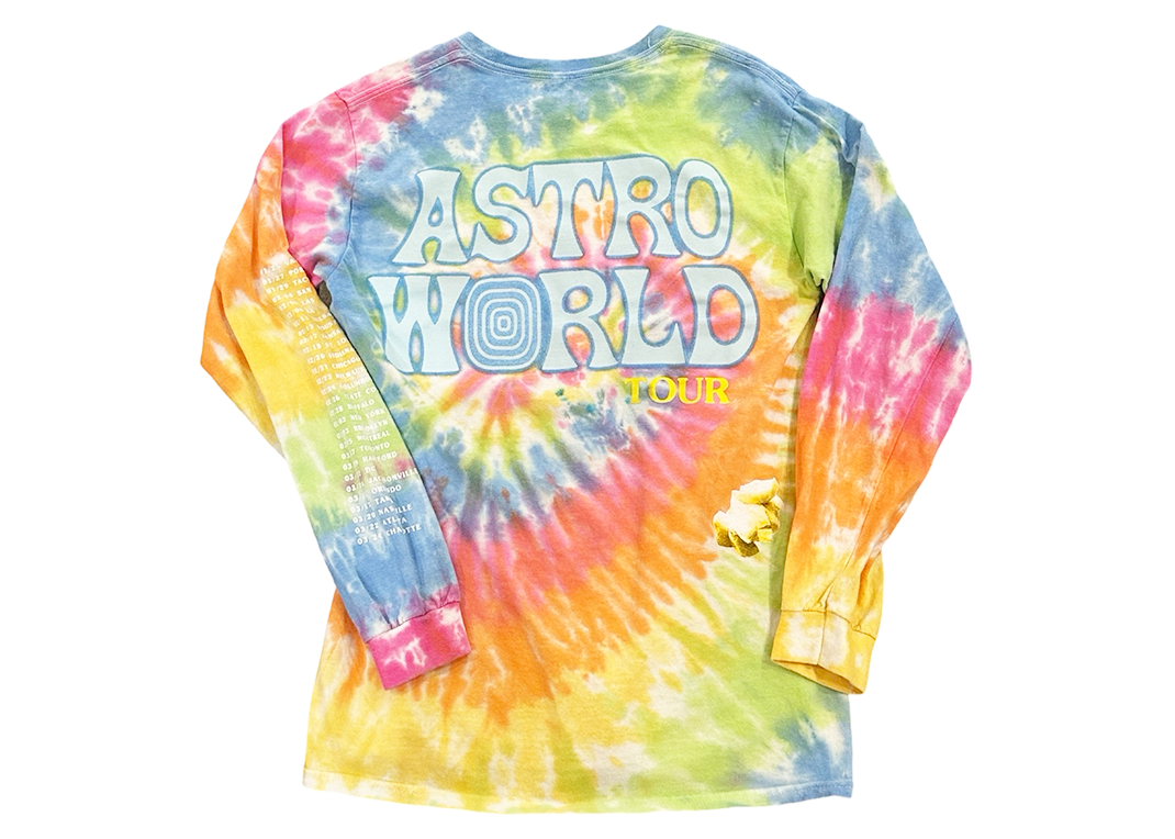 TRAVIS SCOTT Astroworld Wish You Were Here Tie Dye LS Tee