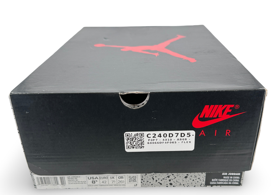 Jordan 5 Retro Fire Red Black Tongue (2025)