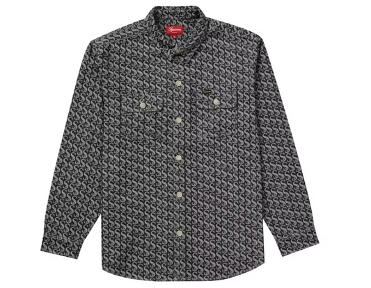 Supreme Monogram Denim Shirt Black