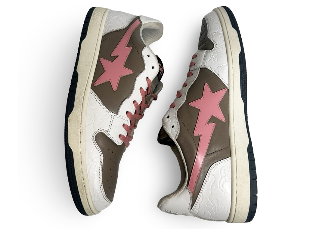 A Bathing Ape Bape Court Sta Brown Pink