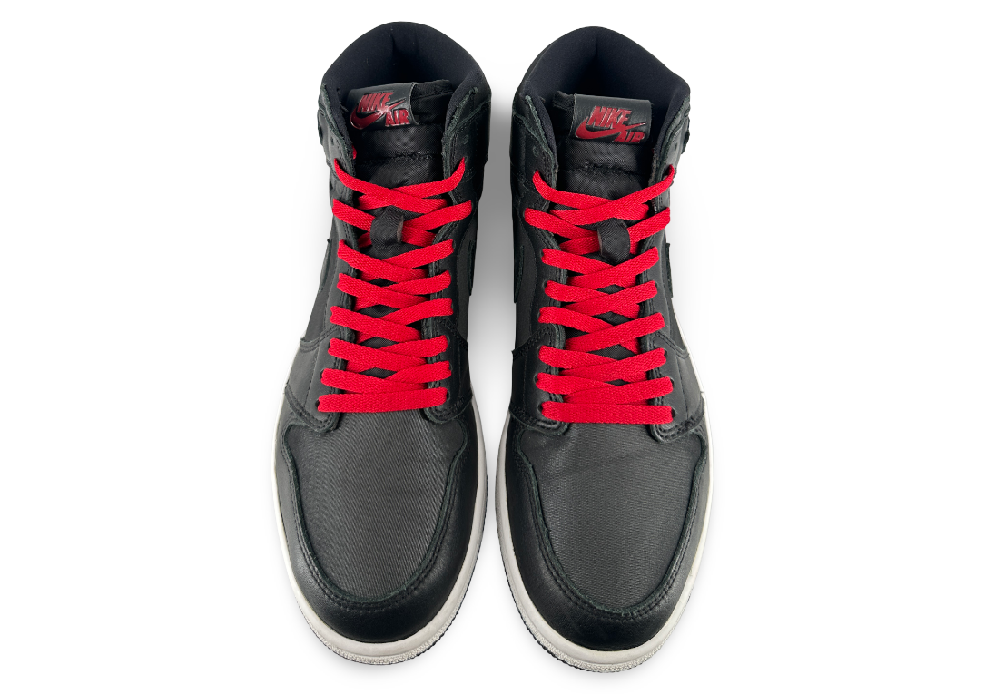 Jordan 1 Retro High Black Satin Gym Red