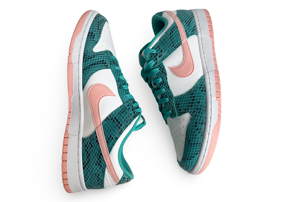 Nike Dunk Low Snakeskin Washed Teal Bleached Coral